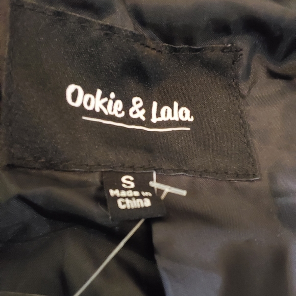 🌺 NWT Black Ookie & Lala Faux Suede Moto Jacket - Picture 9 of 13